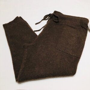 Auden Women's Size 2X Brown Sweater Knit Ribbed Cuffed-Leg Jogger Pajama Pants